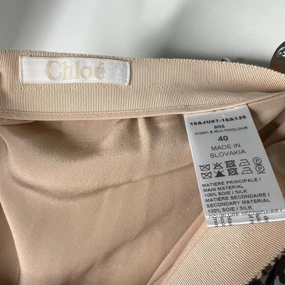 Chloe Printed Silk Chiffon Flounce Mini Skirt Size 40 / Large - Picture 7 of 9